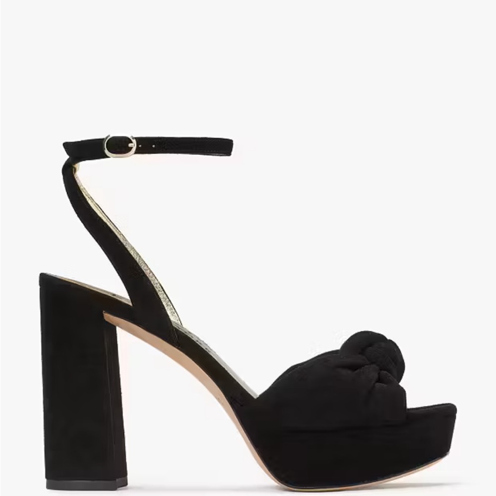 Kate Spade Black Suede Confetti Platform Sandals Sz. 9B